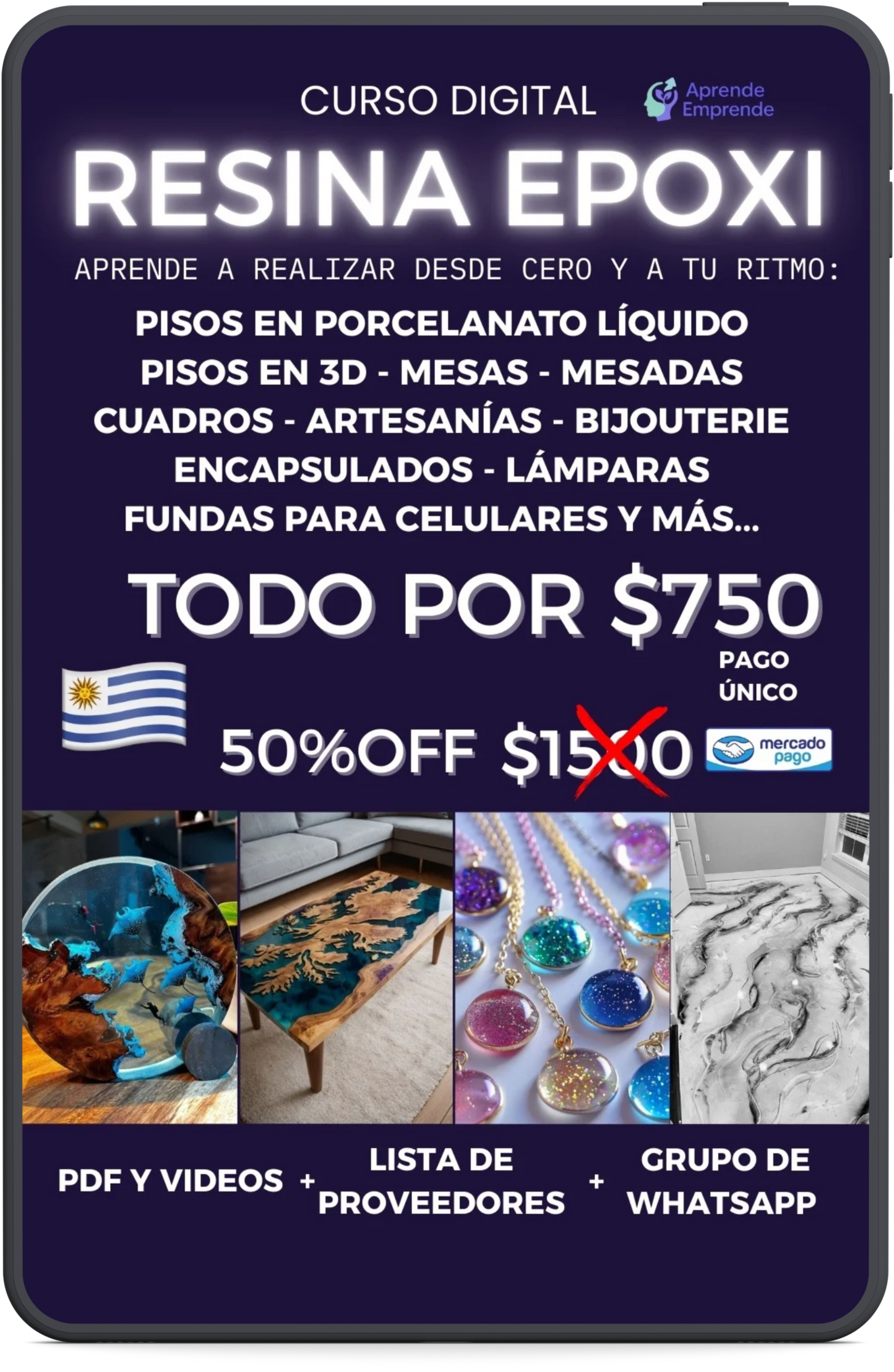 Resina Epoxy desde Cero: Aprendé Más de 10 Técnicas y Creá Proyectos Increíbles